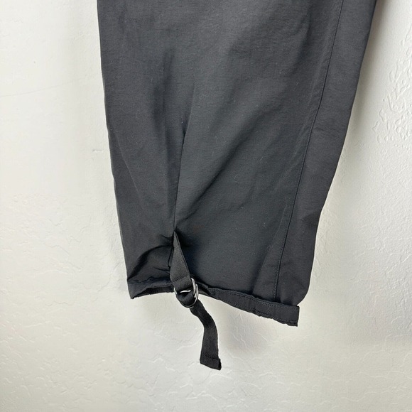 Oak + Fort Pants Womens 2 Black Pleated Tapered Leg Stretch Hem Belted - Picture 6 of 8